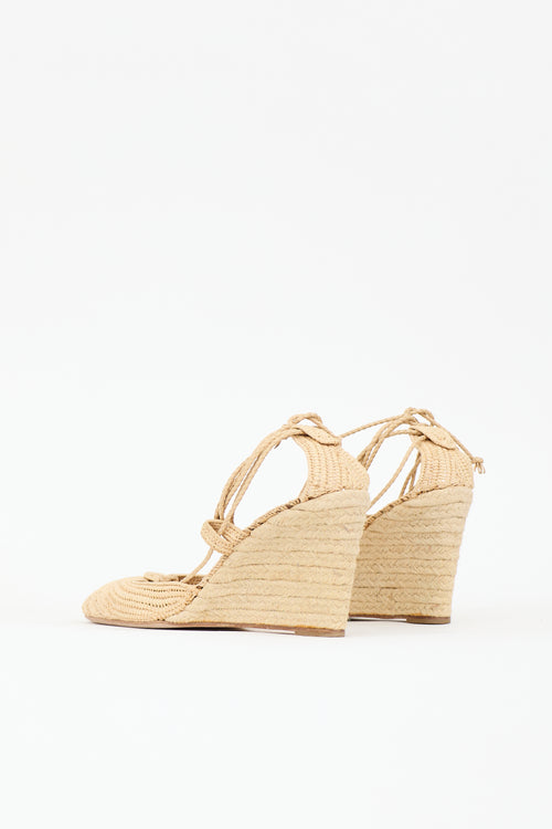 Bottega Veneta Raffia Espadrille Wedge Sandal