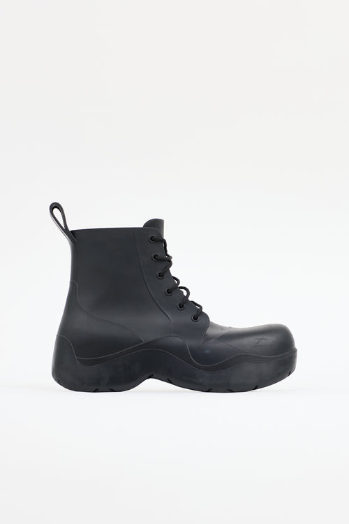 Bottega Veneta Rubber Lace Up Puddle Boot