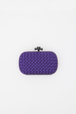 Bottega Veneta Satin Intrecciato Knot Clutch