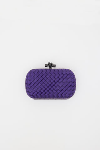 Bottega Veneta Satin Intrecciato Knot Clutch