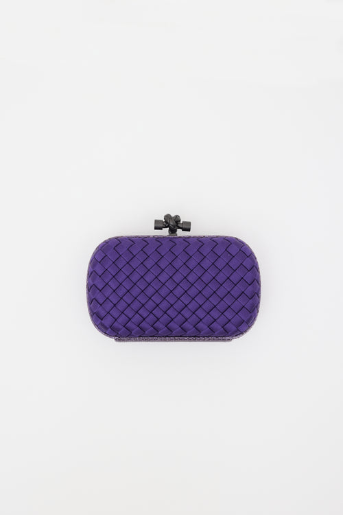 Bottega Veneta Satin Intrecciato Knot Clutch