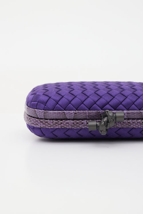 Bottega Veneta Satin Intrecciato Knot Clutch