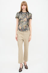 Bottega Veneta Scribble Floral Embellished Top