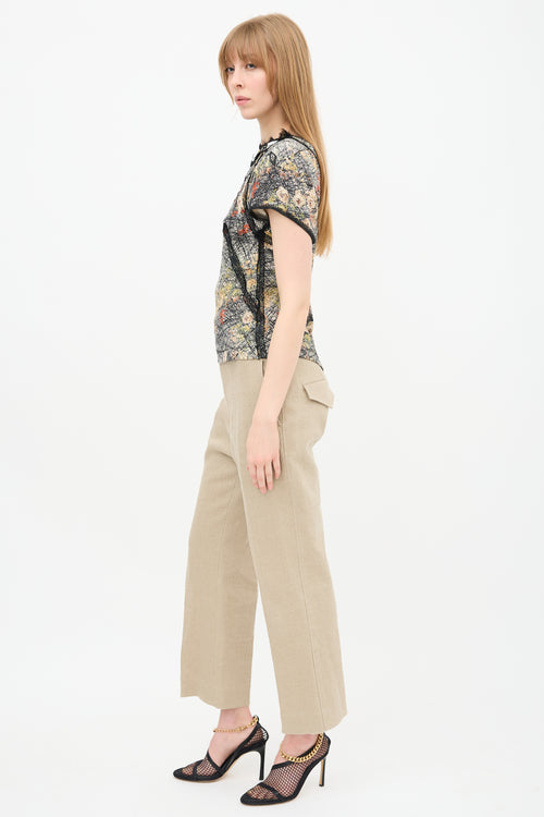 Bottega Veneta Scribble Floral Embellished Top