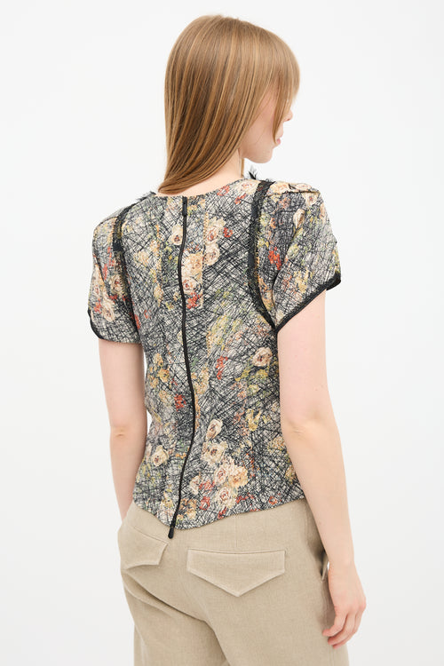 Bottega Veneta Scribble Floral Embellished Top