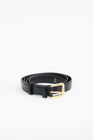 Bottega Veneta Textured Leather Square Buckle Belt