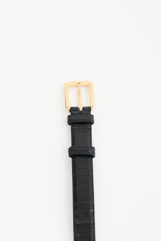Bottega Veneta Textured Leather Square Buckle Belt