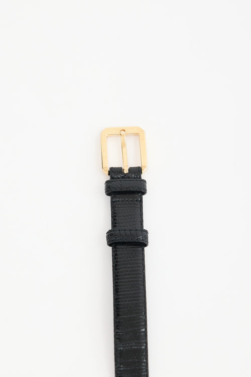 Bottega Veneta Textured Leather Square Buckle Belt