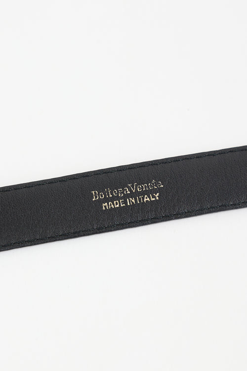 Bottega Veneta Textured Leather Square Buckle Belt