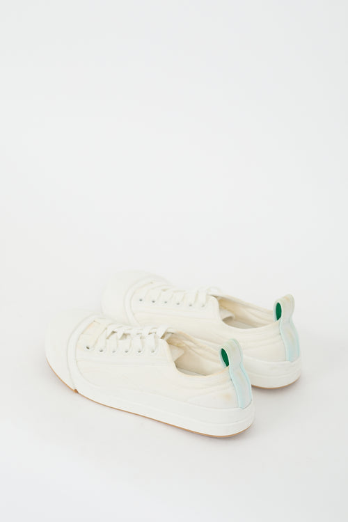 Bottega Veneta White Canvas Vulcan Sneaker