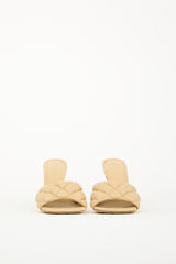 Bottega Veneta Beige Leather Padded Stretch Mule