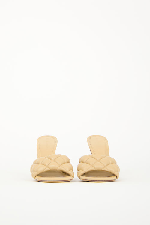 Bottega Veneta Beige Leather Padded Stretch Mule
