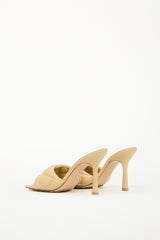 Bottega Veneta Beige Leather Padded Stretch Mule