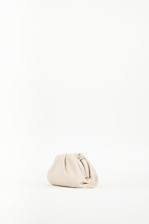 Bottega Veneta Beige Leather Mini Pouch Bag