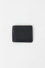 Bottega Veneta Black Intrecciato Leather Bifold Wallet