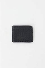 Bottega Veneta Black Intrecciato Leather Bifold Wallet
