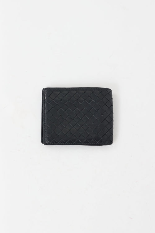 Bottega Veneta Black Intrecciato Leather Bifold Wallet