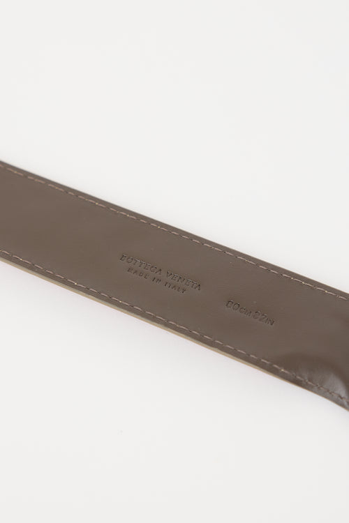 Bottega Veneta Leather Intrecciato Belt