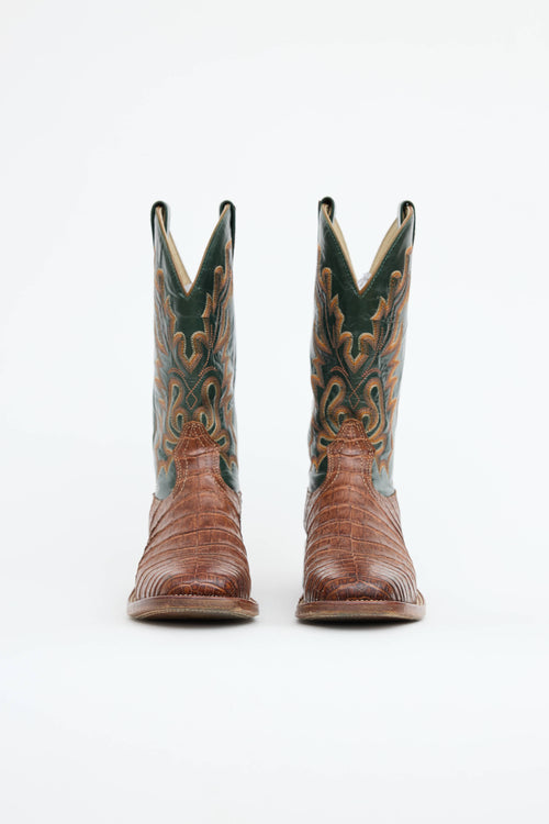 VSP Archive Leather Embossed Western Boot
