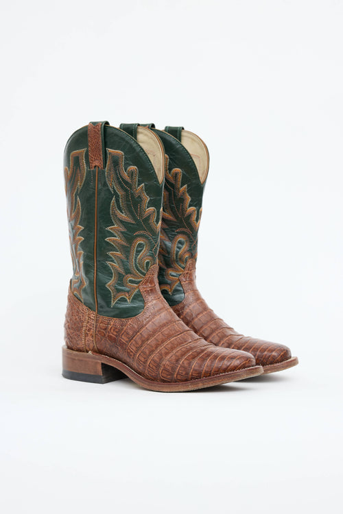 VSP Archive Leather Embossed Western Boot