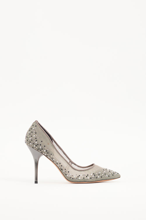 Bourne Grey Embellished Mesh Samantha Pump