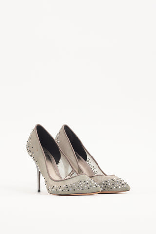 Bourne Grey Embellished Mesh Samantha Pump