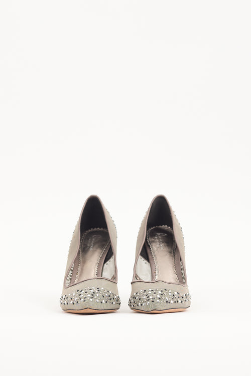 Bourne Grey Embellished Mesh Samantha Pump