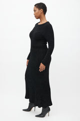 Brandon Maxwell Black Glitter Maxi Dress