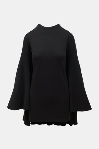 Brandon Maxwell Cape Effect Mini Dress