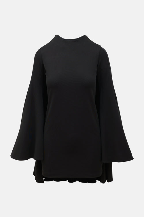 Brandon Maxwell Cape Effect Mini Dress