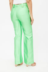 Brandon Maxwell Lime Green Wide Leg Pant