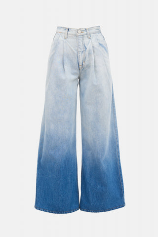 Brandon Maxwell Pleated Ombré Jeans