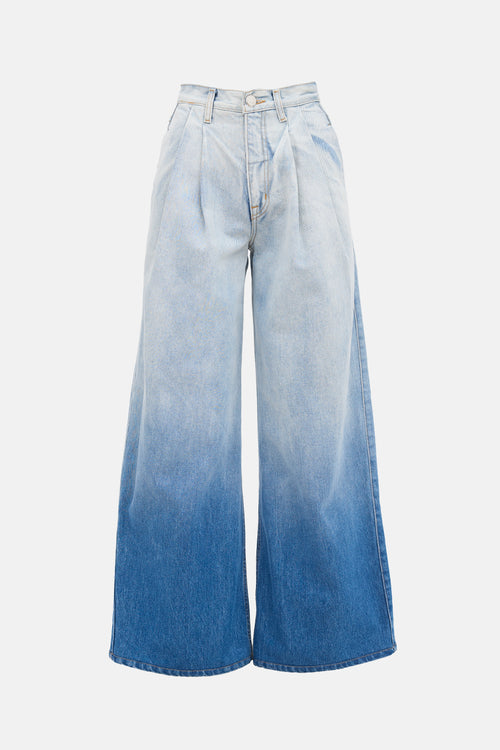 Brandon Maxwell Pleated Ombré Jeans