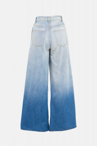 Brandon Maxwell Pleated Ombré Jeans