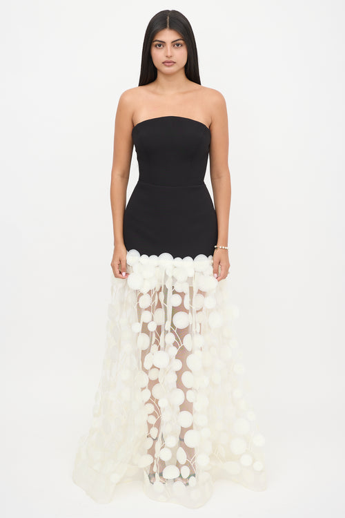 Alfabeta Strapless Appliqué Dress