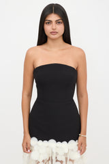 Alfabeta Strapless Appliqué Dress