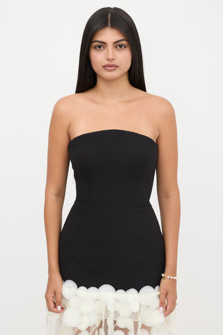 Alfabeta Strapless Appliqué Dress