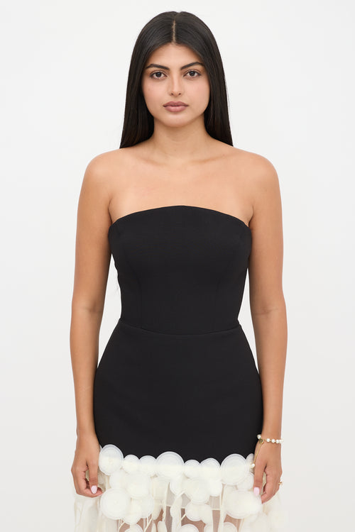 Alfabeta Strapless Appliqué Dress