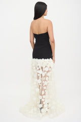 Alfabeta Strapless Appliqué Dress