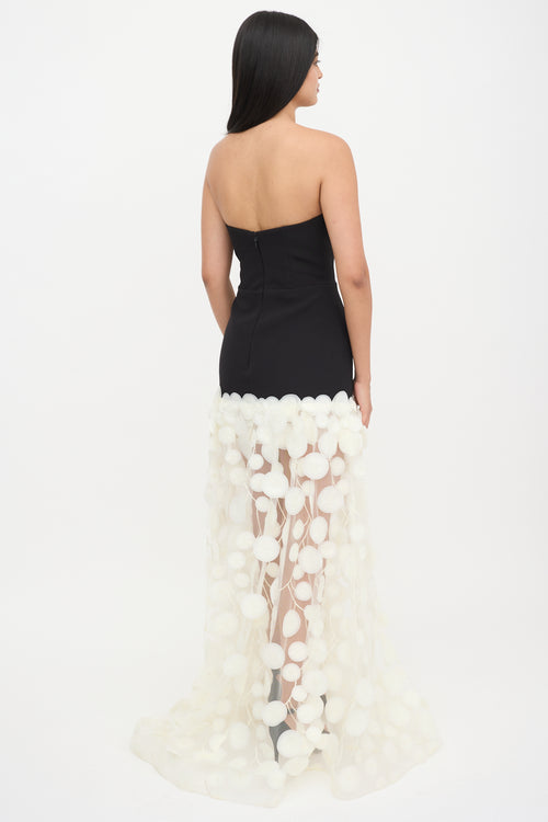 Alfabeta Strapless Appliqué Dress