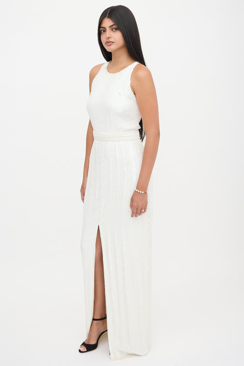 Brandon Maxwell Sequin Maxi Dress