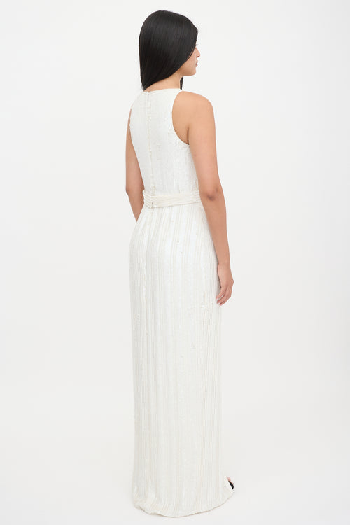 Brandon Maxwell Sequin Maxi Dress