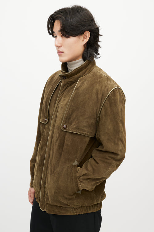 Breco's Green Suede Bomber Jacket