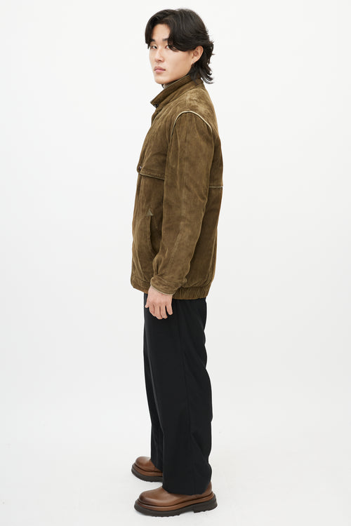 Breco's Green Suede Bomber Jacket