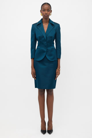 Brioni Silk Satin Skirt Suit