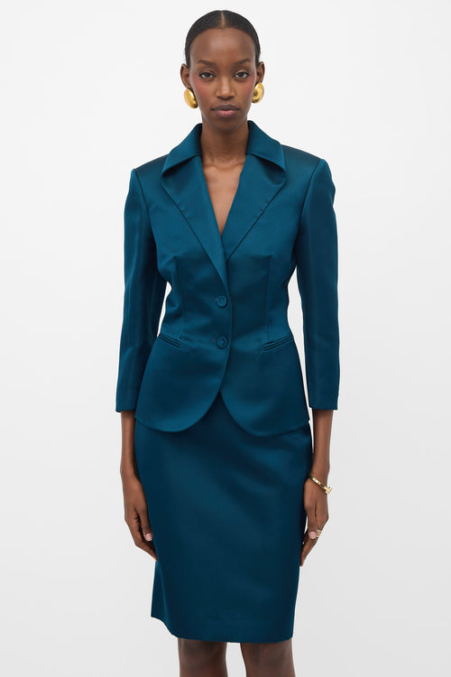 Brioni Silk Satin Skirt Suit
