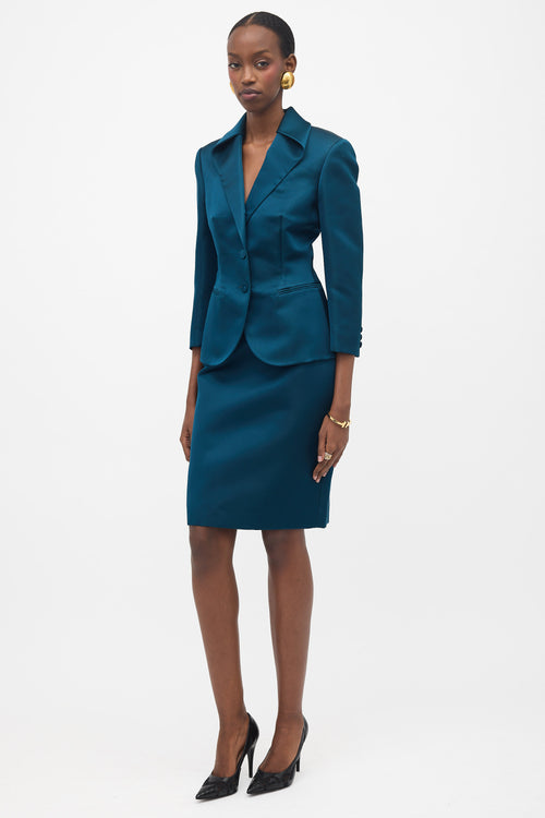 Brioni Silk Satin Skirt Suit
