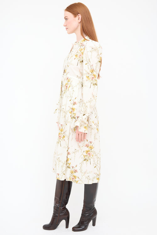 Brock Collection Cream & Multi Floral Maxi Dress