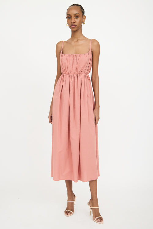 A Bronze Age Pink Gathered Maxi Dress