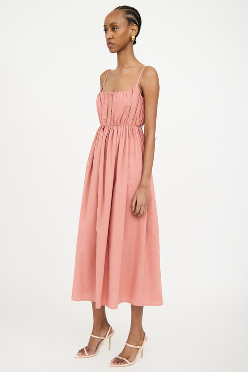 A Bronze Age Pink Gathered Maxi Dress